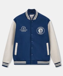 Áo Khoác Bomber Varsity Xanh Blue